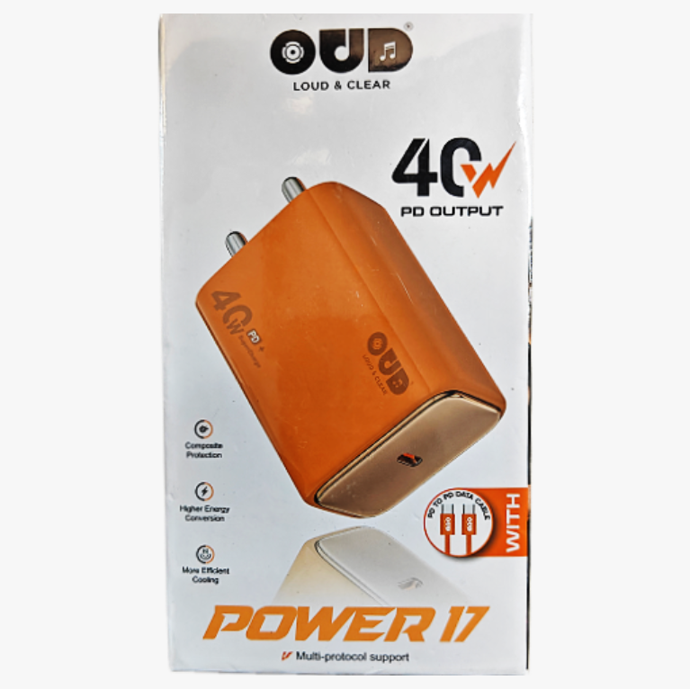 OUD POWER 17 – 40W PD Fast Charger (6 MONTHS GUARANTEE)