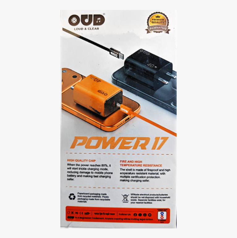 OUD POWER 17 – 40W PD Fast Charger (6 MONTHS GUARANTEE)